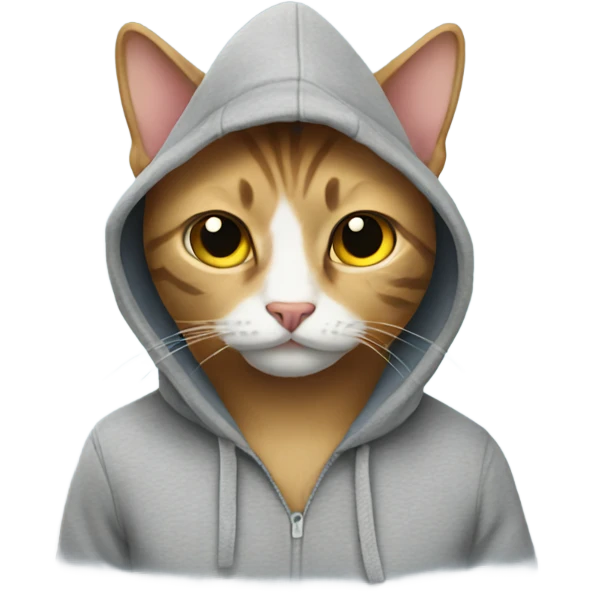 Cat wearing hoddie emoji