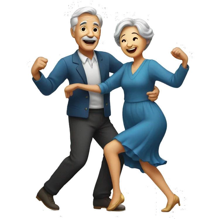 Old couple dancing emoji