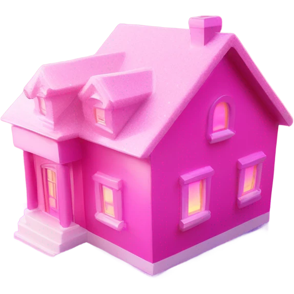 Hot pink opal house with glitter  emoji