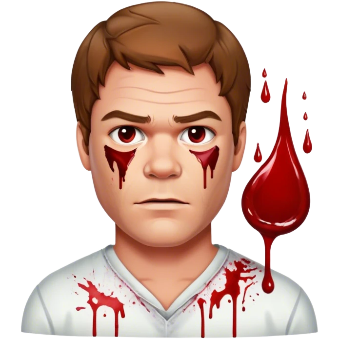 dexter morgan with blood on his face  emoji