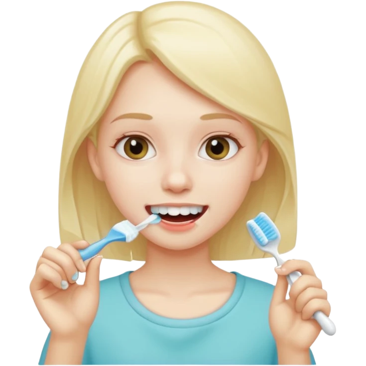 Girl brushing her teeth emoji