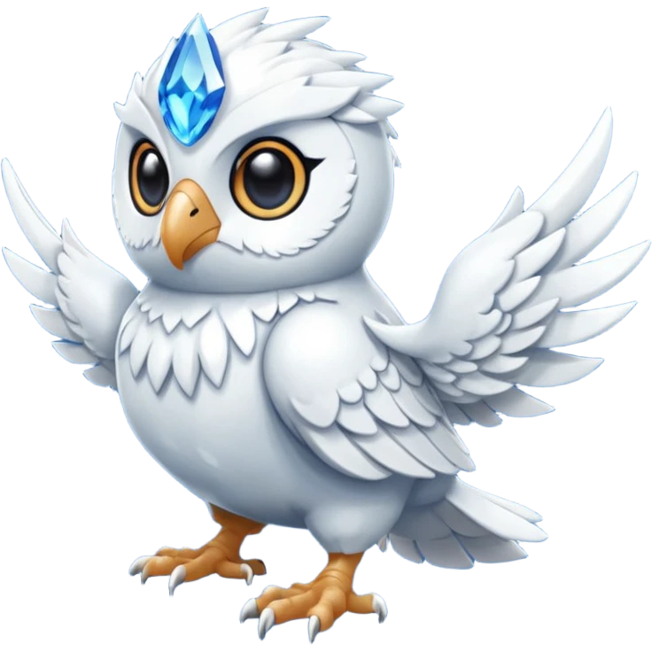 Cool Crystallic Feral Rowlet-Reshiram-fusion emoji