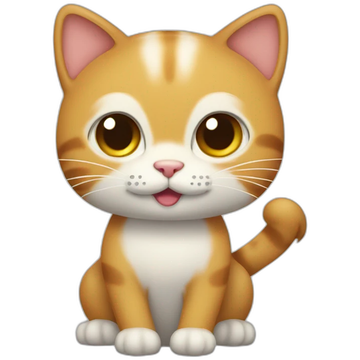 Cat with happy tail emoji