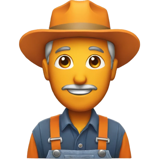 Farmer with an orange emoji