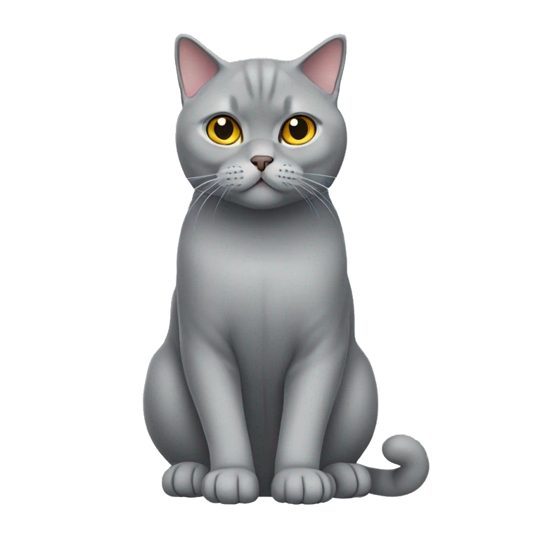 Grey British shorthair cat full body emoji
