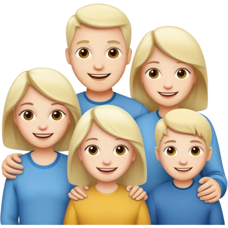 Pale skin family of 6 emoji