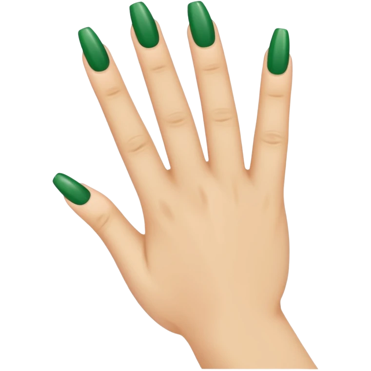 one finger green nail art emoji