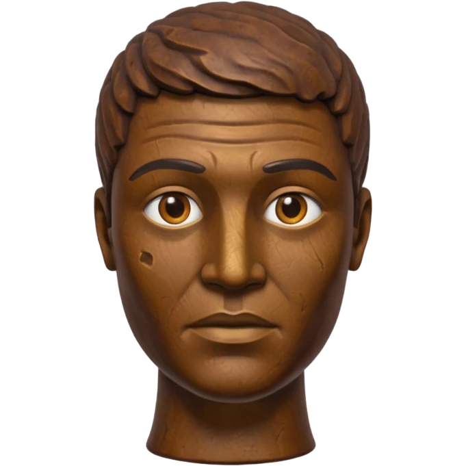 bronze man head statue emoji
