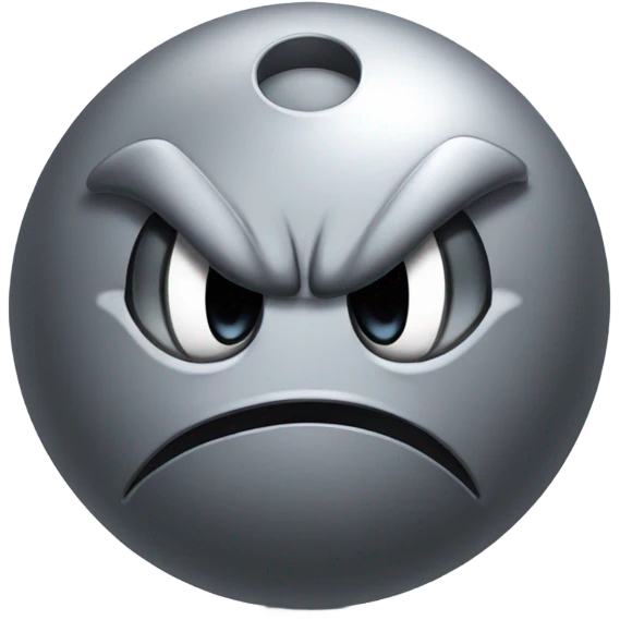 Metal cute mad Kirby bubble Gray ball driving on car wheels with mad eyebrows game emoji