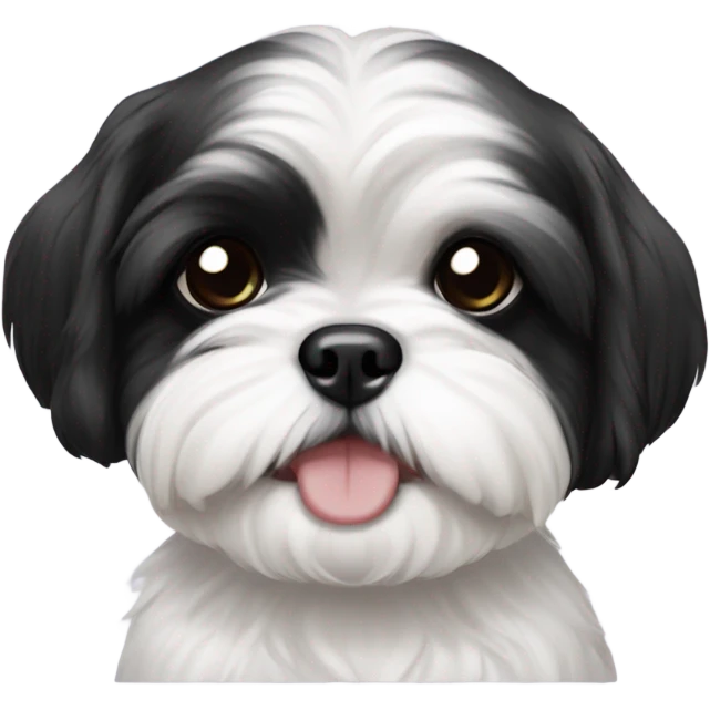Two black and white shitz tzu puppies  emoji