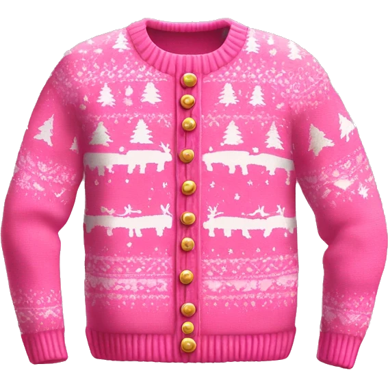 Realistic isolated pink ugly Christmas sweater. emoji