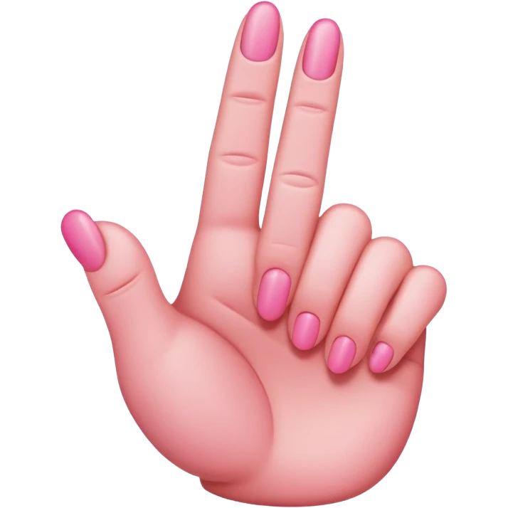 Pink middle finger emoji