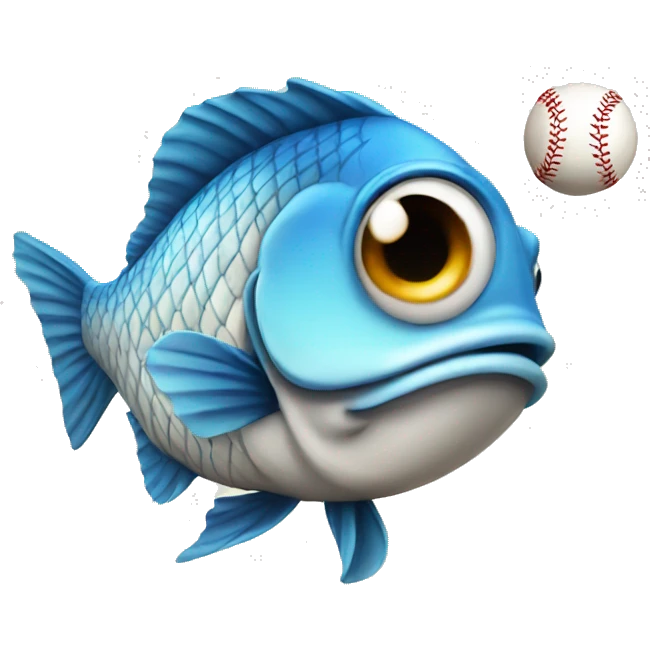 Fish with baseball emoji
