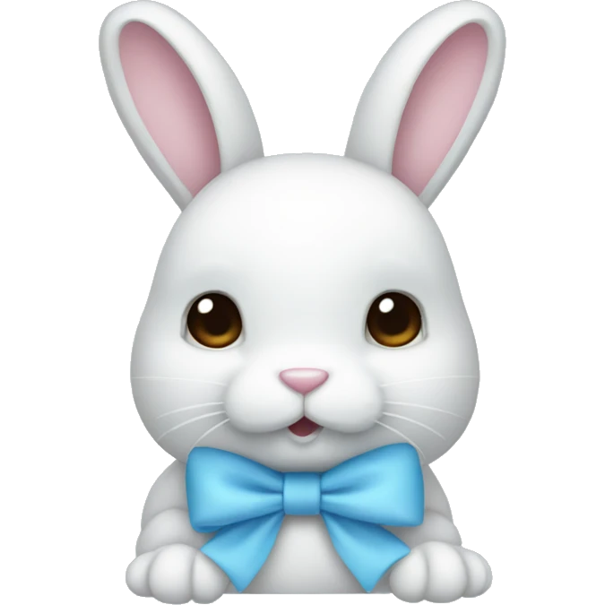 light blue bunny with bow emoji