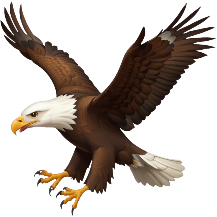 A regal flying bald eagle stealing eating bacon  emoji