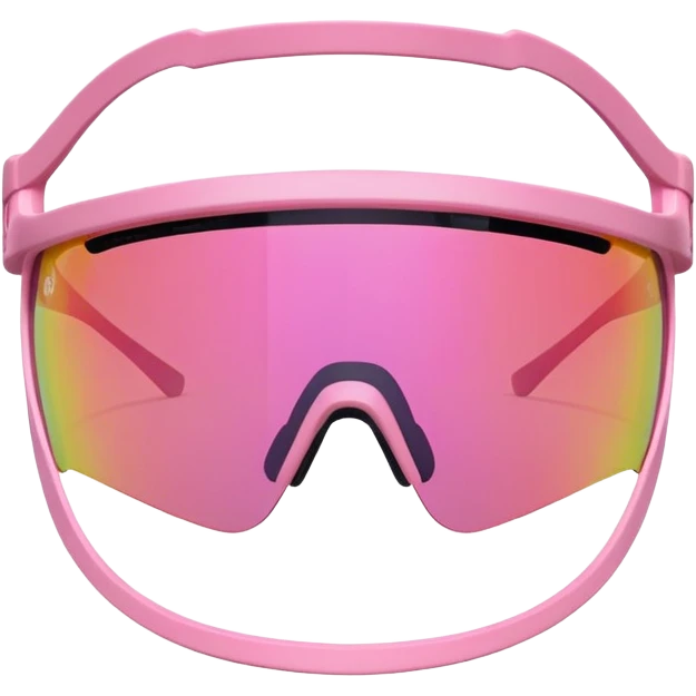 sporty pink shield visor sunglasses with extra thick bulky frame, athletic design, one-piece lens, heavy-duty look emoji