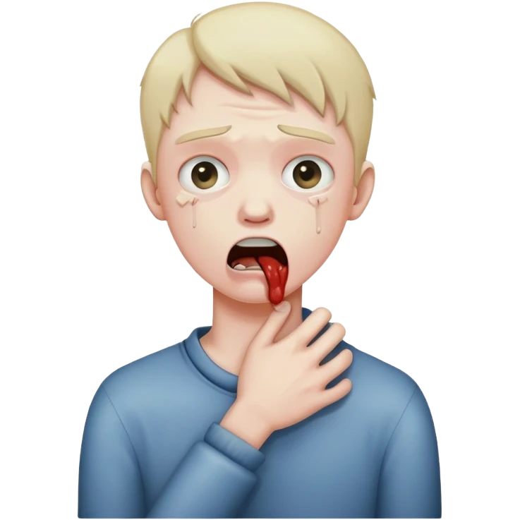 person choking himself emoji
