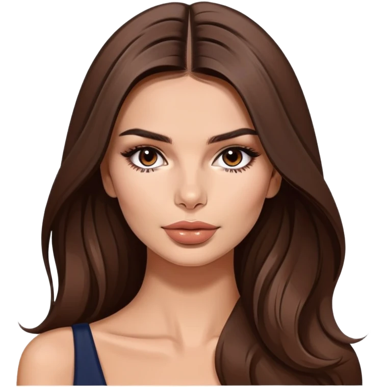 Beautiful woman with long brown hair, model, Emily Ratajkowski emoji
