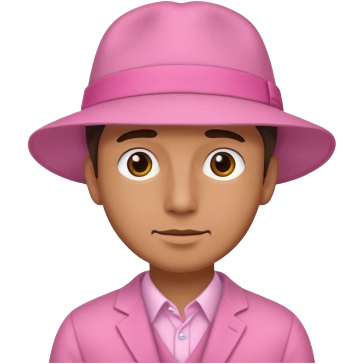 man in a pink outfit and a stylish hat emoji emoji