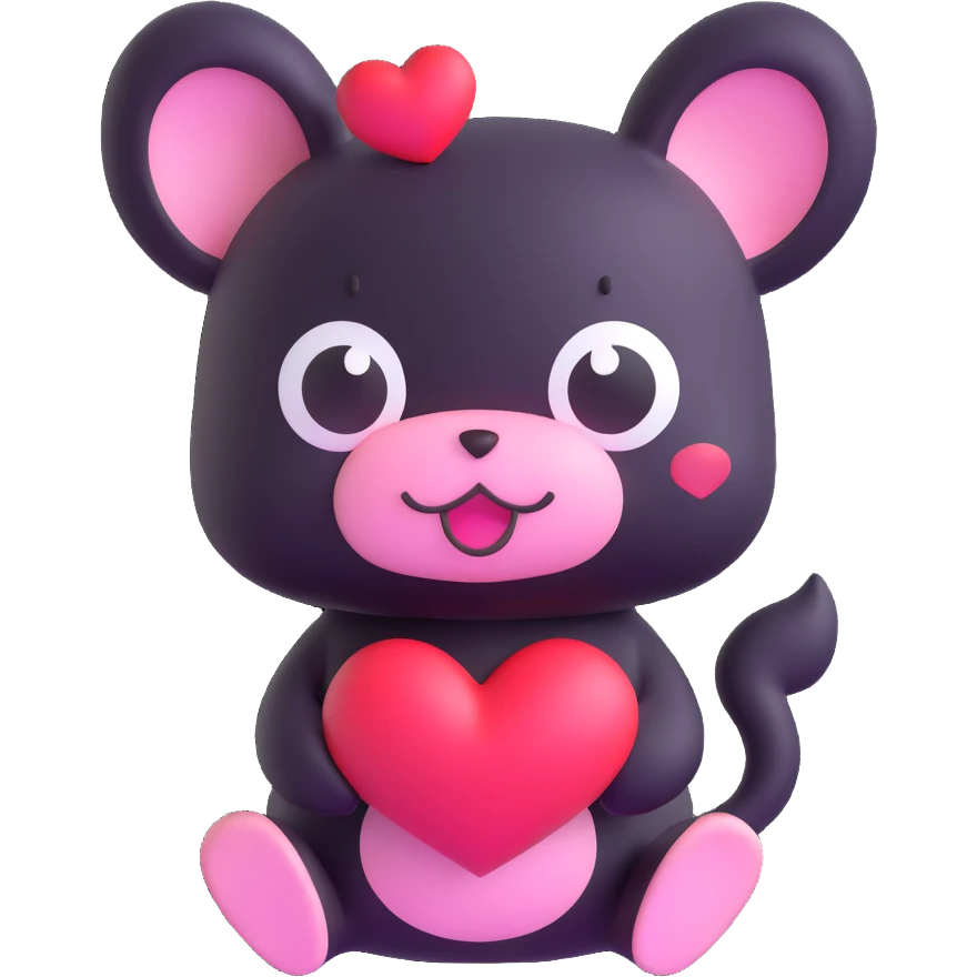Kuromi holding a heart emoji