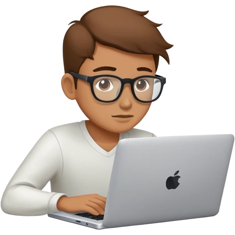 freelance programmer working on laptop on kwork exchange emoji