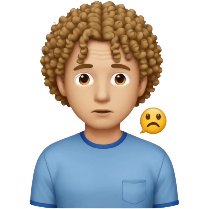 Silence emoji with curly hair man emoji