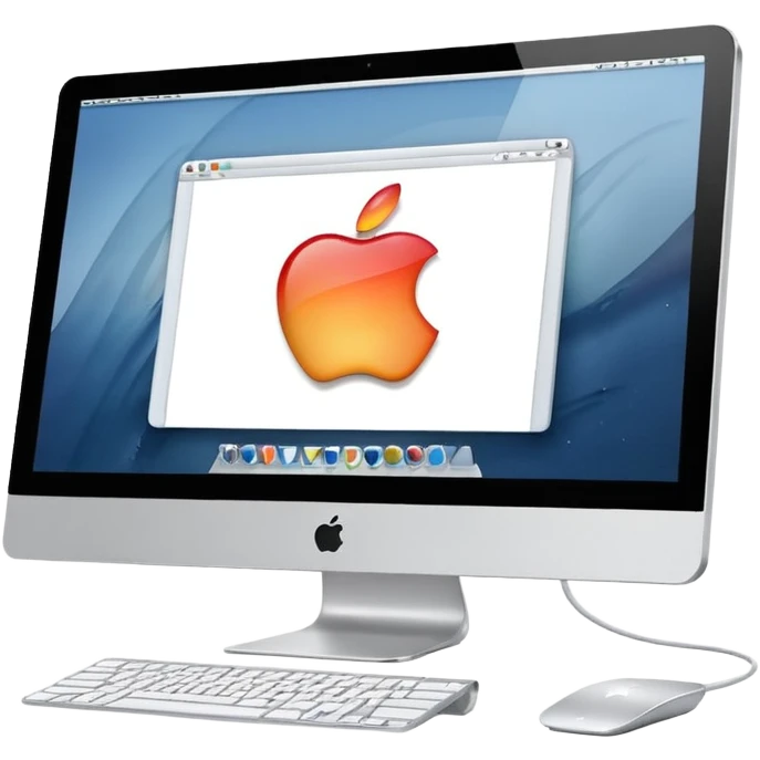 an Apple iMac that is showing a website emoji
