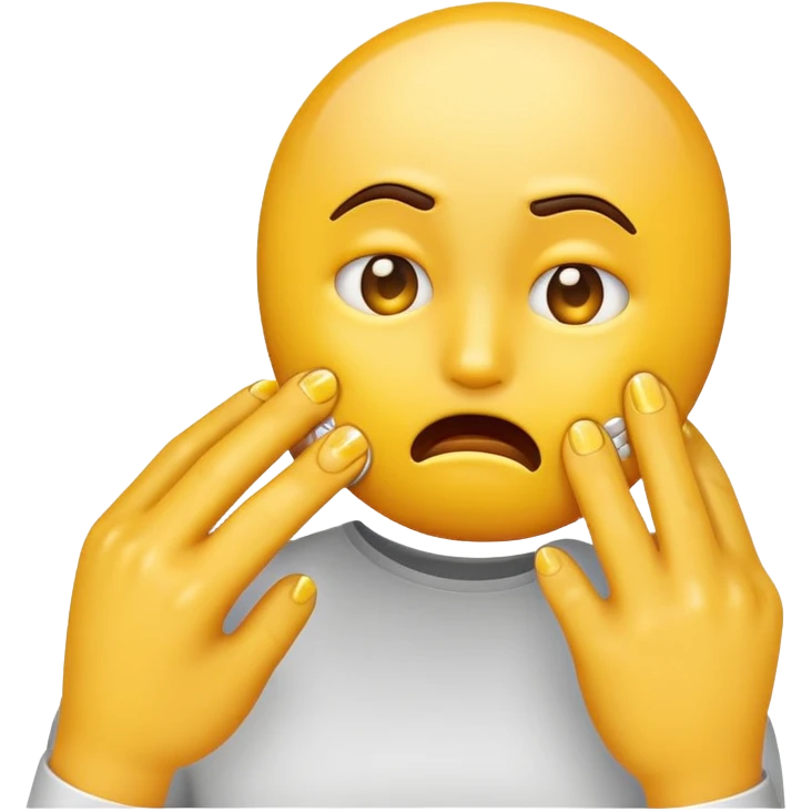 Nail biting nervous yellow emoji emoji