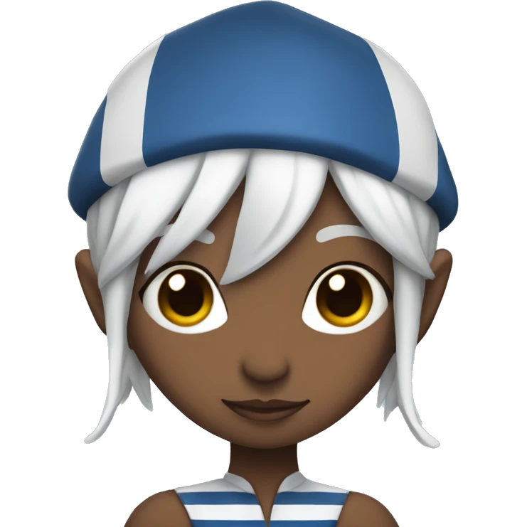 Blue elf Girl with stripes and white hair emoji