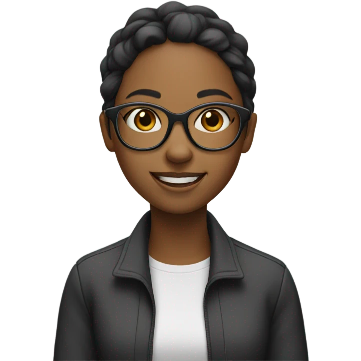 smiling girls with glasses emoji
