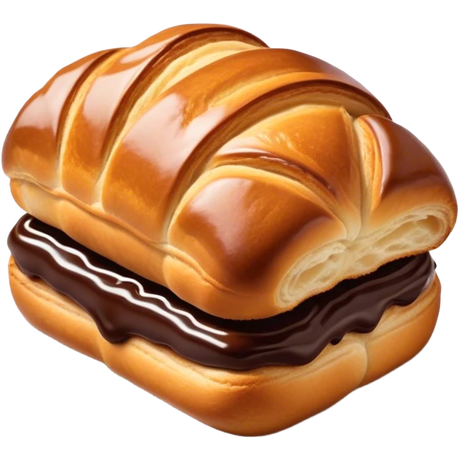 Cinematic warm pain au chocolat, flaky golden-brown pastry with a rich chocolate filling peeking through, perfectly crisp exterior, soft glowing highlights, inviting and indulgent. emoji