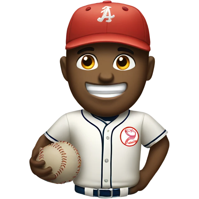 Baseball with a smirk  emoji
