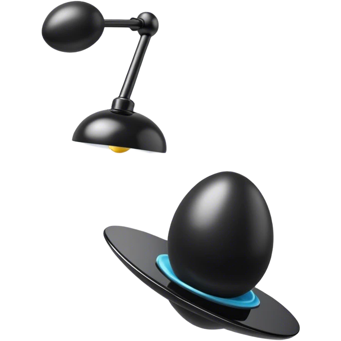 An elongated black shiny object on a suction cup with a head and two black eggs at the end. emoji