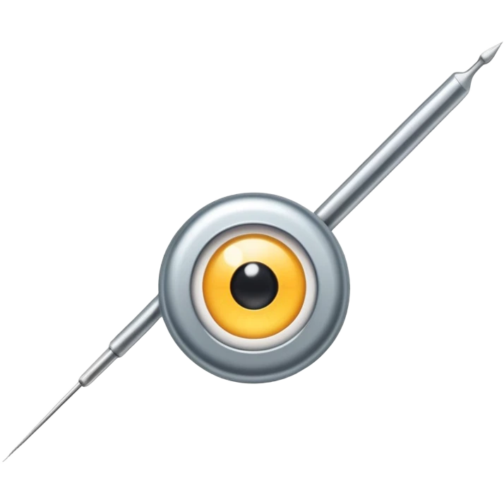 sewing needle with a visible hole (eye) emoji