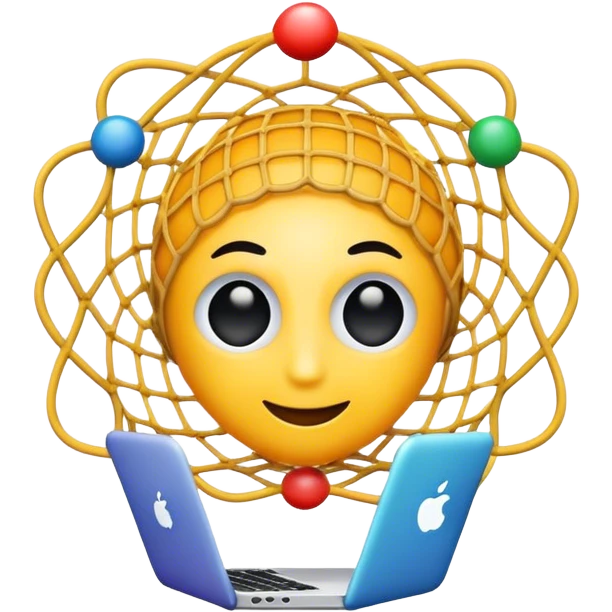 logo para una aplicación que se llama "Net Genius" usa el nombre de la aplicación para crear el logo emoji