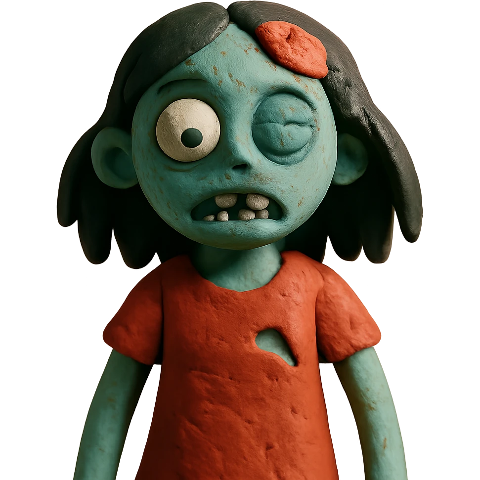 zombie girl with dark hair emoji