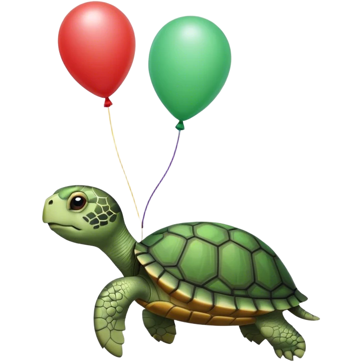 turtle with a balloon emoji