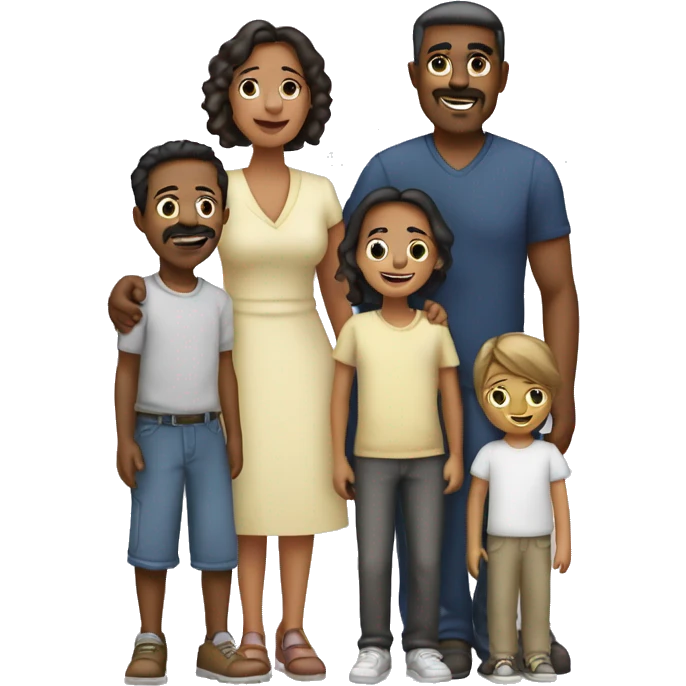 familia papa, mama, 1 hermanos y 1 hermana emoji