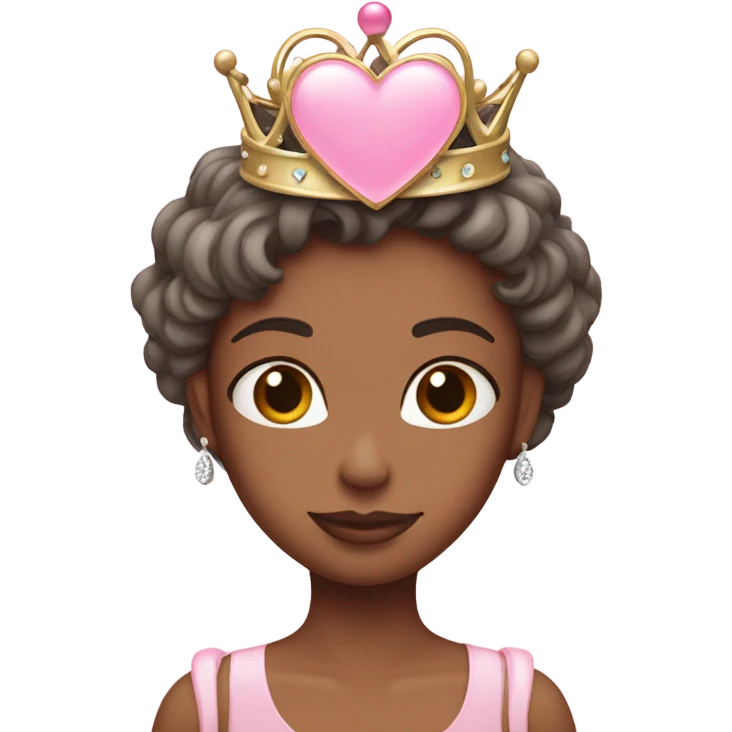 Pastel pink heart emoji with a tiara on top  emoji