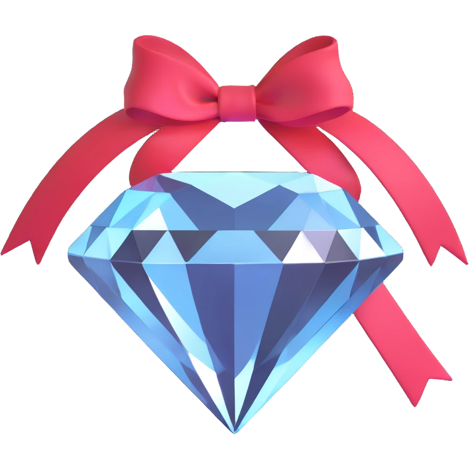 diamond with ribbon emoji