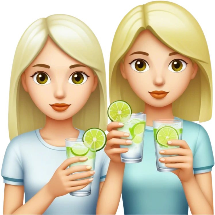 Girls taking a cup of gintonic  emoji