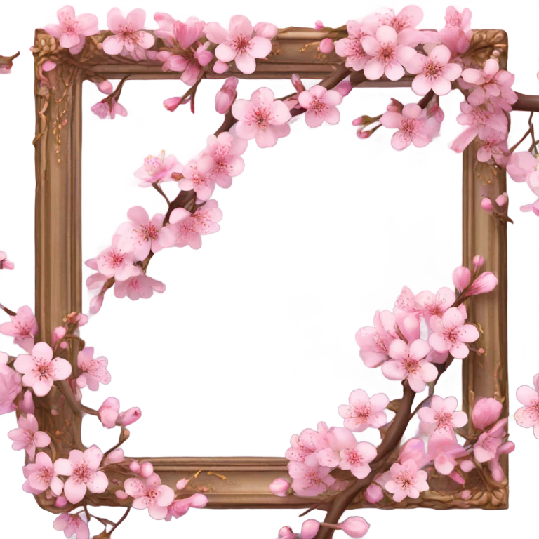 Japan cherry blossoms in a picture frame emoji