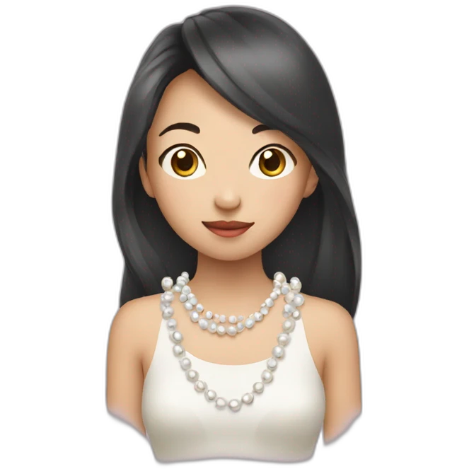 Asian girl clutching  pearls emoji