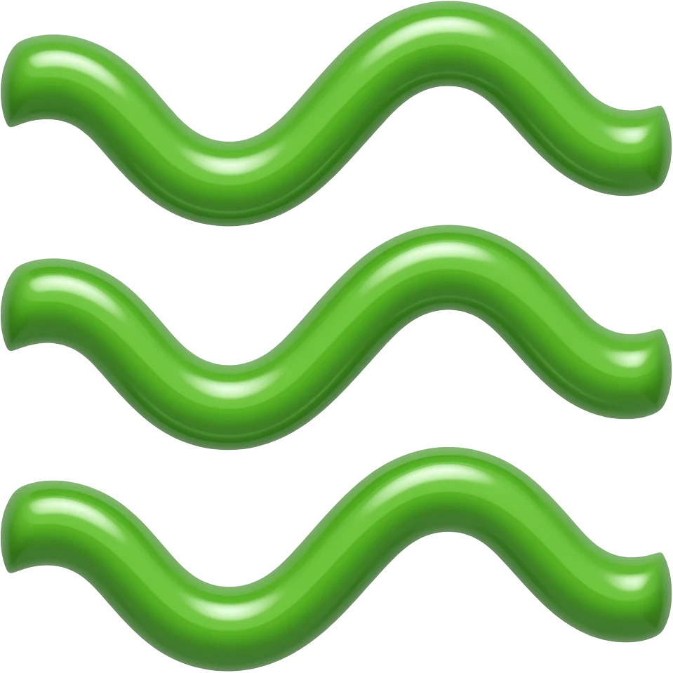 3 squiggly green lines emoji