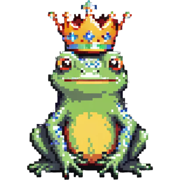 crowned frog sitting pose emoji