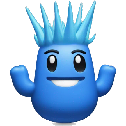 a blue michelin star with five spike emoji