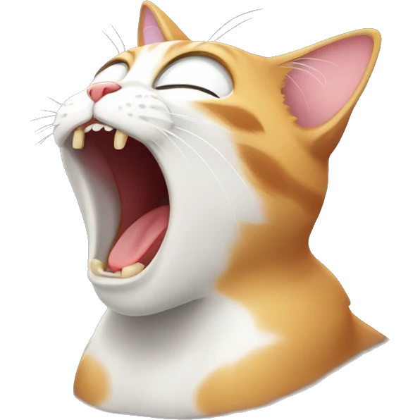 Cat yawning emoji