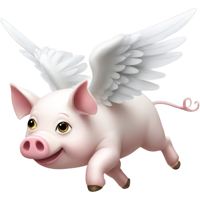 flying pig white wings emoji