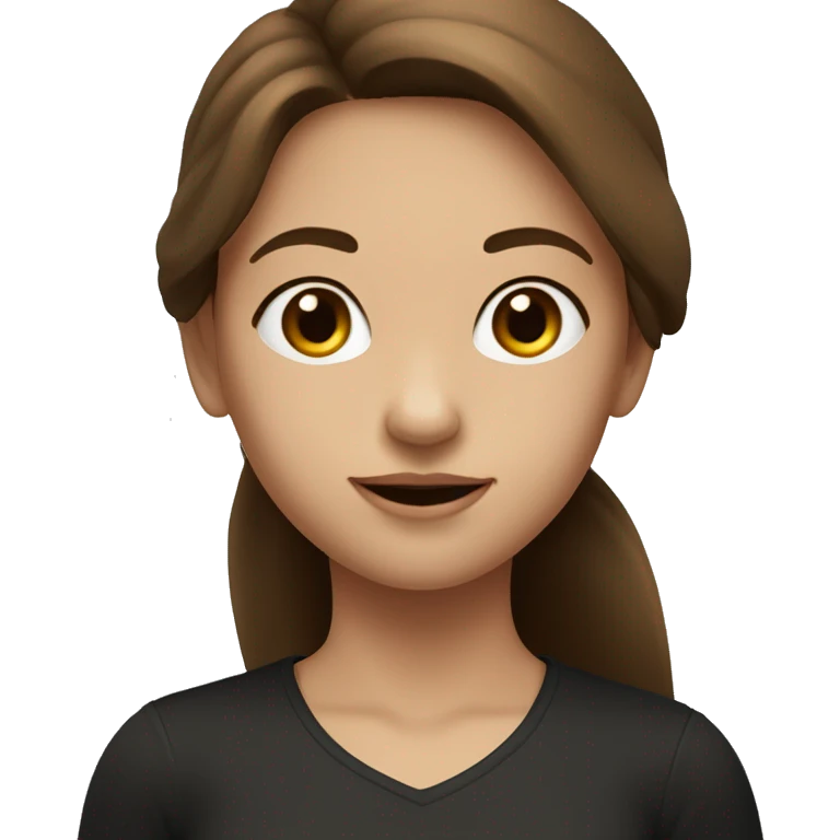 A girl with straight brown hair and slightly swarthy skin. Find also wearing a black top and our silver pendant with a small letter K. emoji