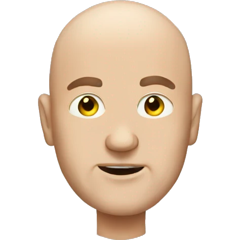 bald man with laser eyes emoji